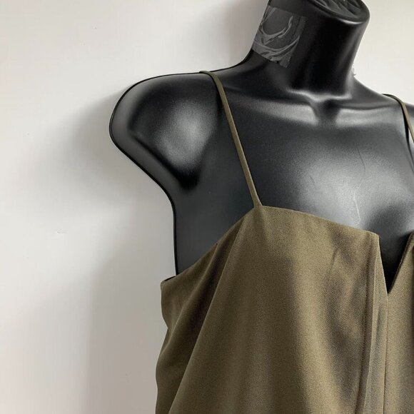 Halston Heritage Women's Stretch Twill Sage Jumpsuit Size Small NWT - Picture 6 of 15